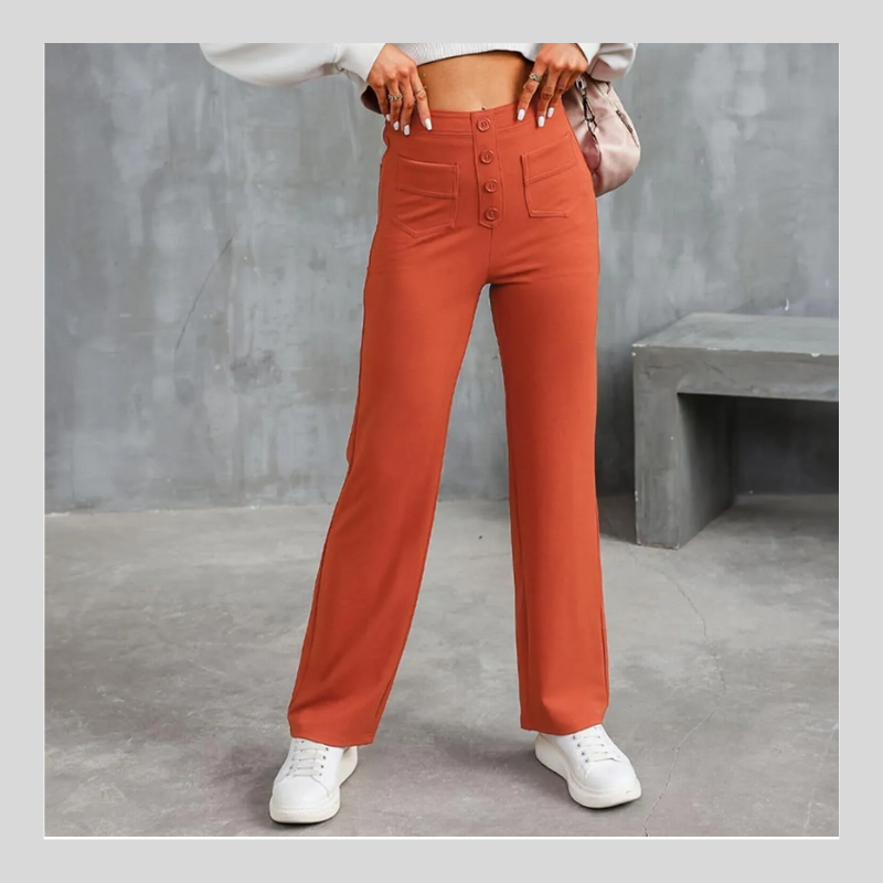 Pantalon Décontracté Taille Haute