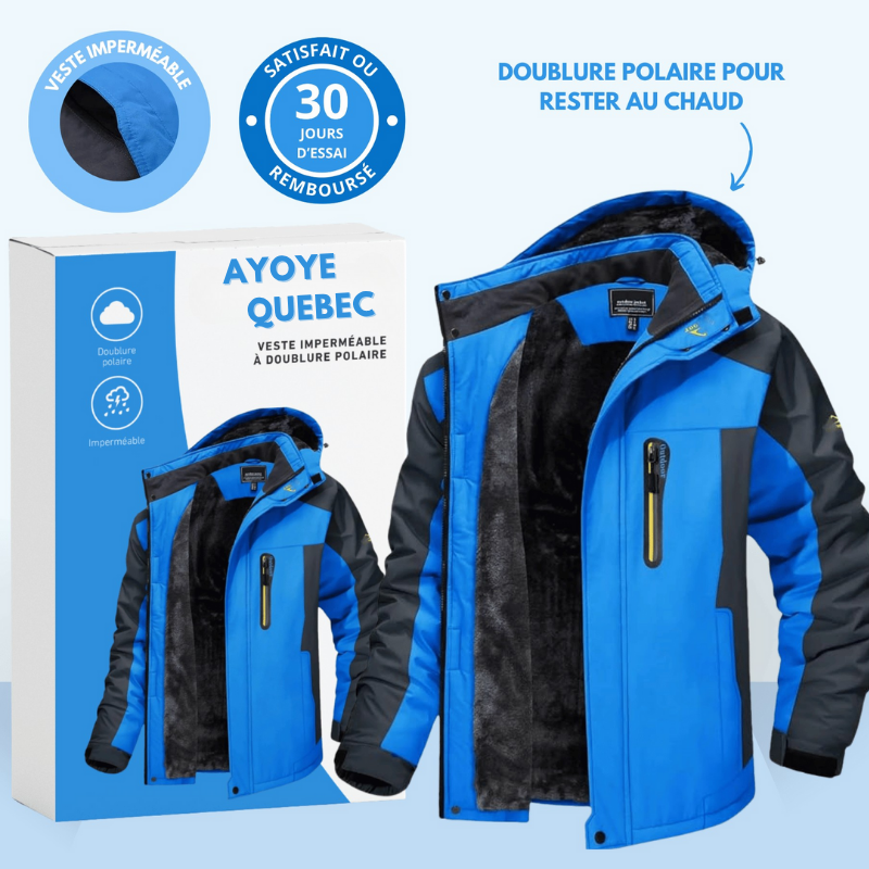 Veste imperméable à doublure polaire – coupe-vent - capuche amovible