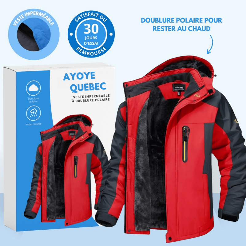 Veste imperméable à doublure polaire – coupe-vent - capuche amovible