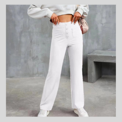 Pantalon Décontracté Taille Haute